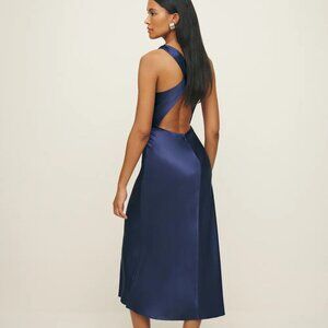 Reformation Casette Silk Dress Blue - Size 12